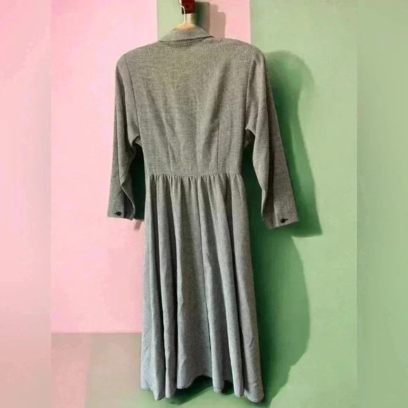 Vintage 80’s business core black houndstooth Strait Lane professional dress-M/L - Picture 8 of 10